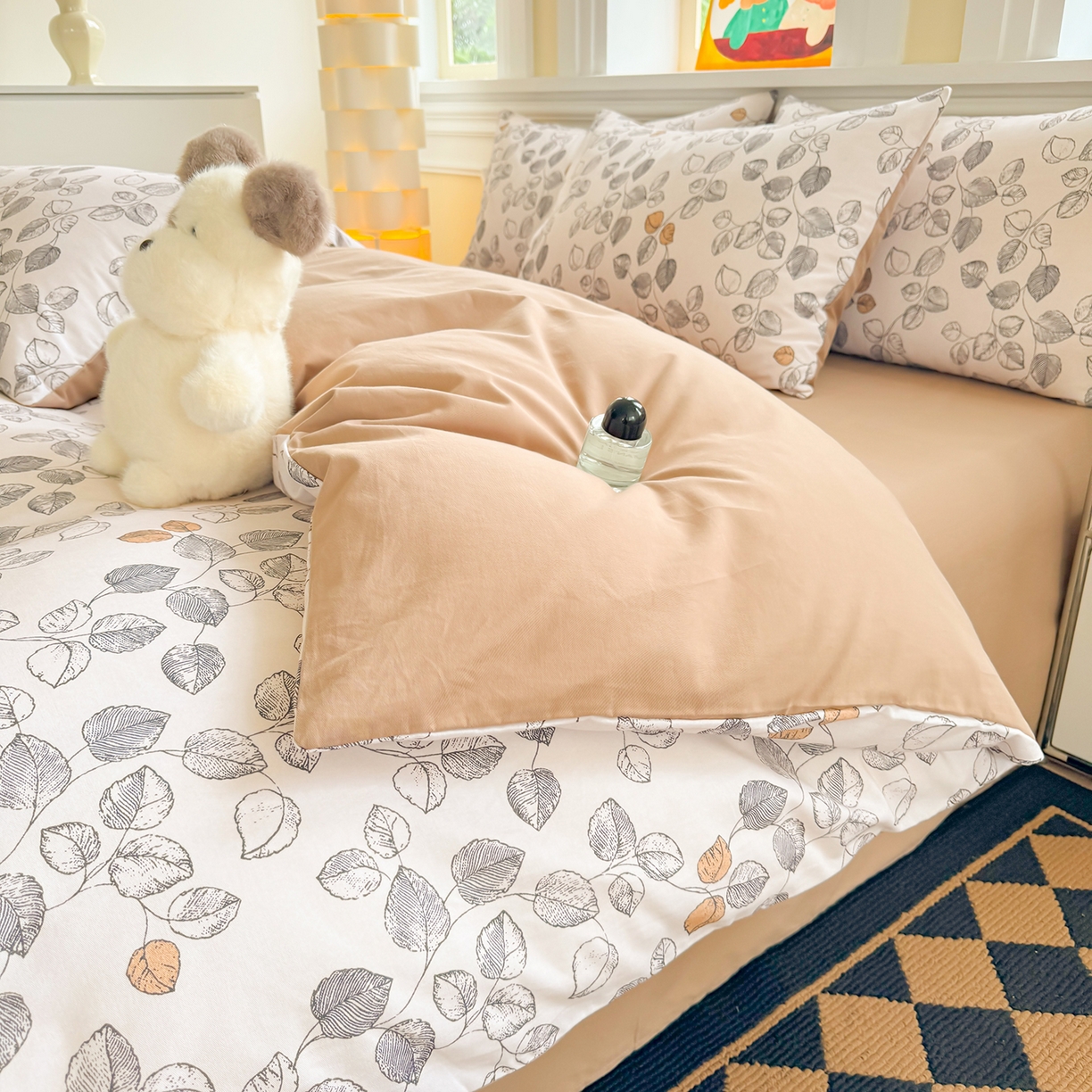 91家纺网 家纺一手货源 找家纺 千朵 2025新款全棉磨毛印花四件套 雅集