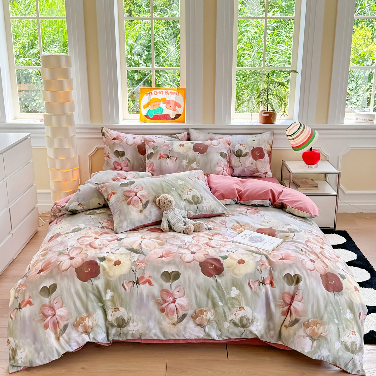 千朵 2025新款全棉磨毛印花四件套 鸢香