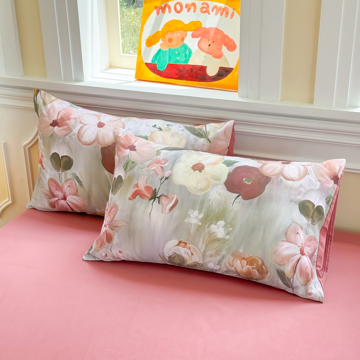 91家纺网 家纺一手货源 找家纺 千朵 2025新款全棉磨毛印花四件套 鸢香