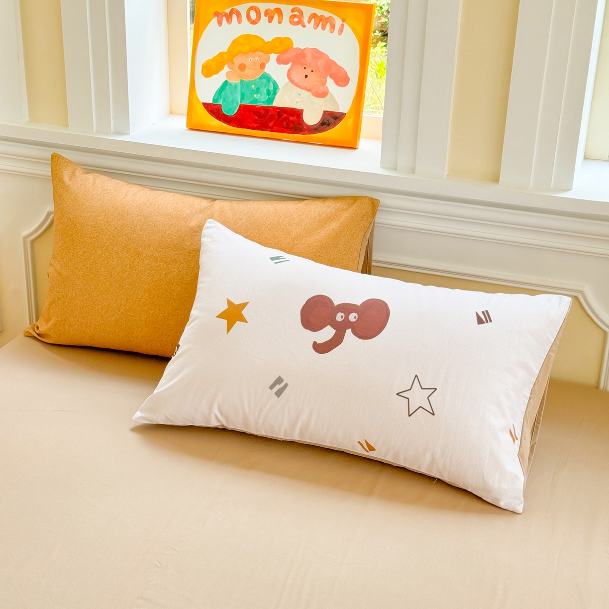 91家纺网 家纺一手货源 找家纺 千朵 2025新款全棉磨毛印花四件套 自由象