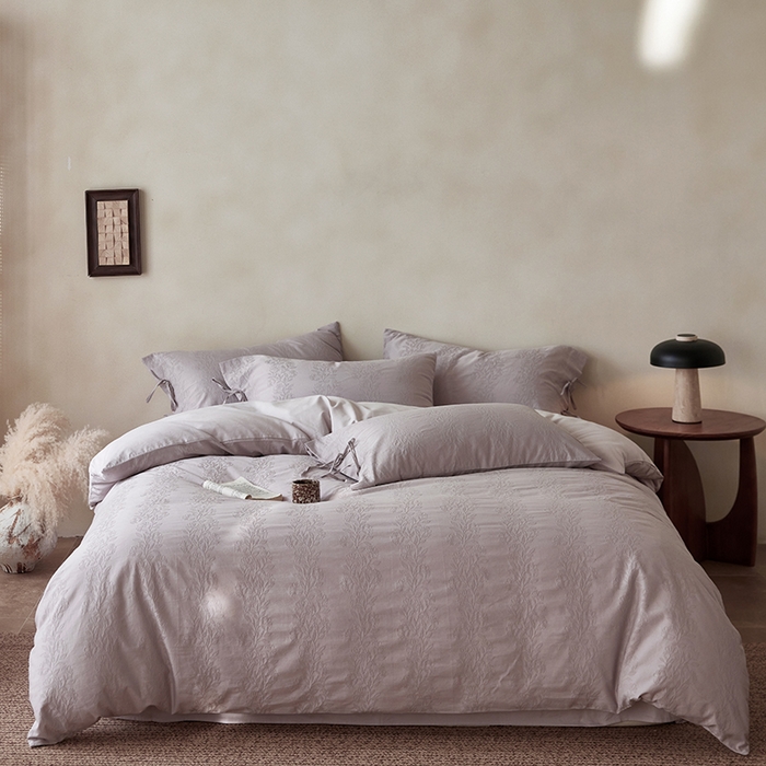 91家纺网 家纺一手货源 找家纺 （总）简纯主义 2025新款浮雕提花全棉磨毛四件套