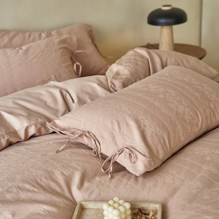 91家纺网 家纺一手货源 找家纺 （总）简纯主义 2025新款浮雕提花全棉磨毛四件套