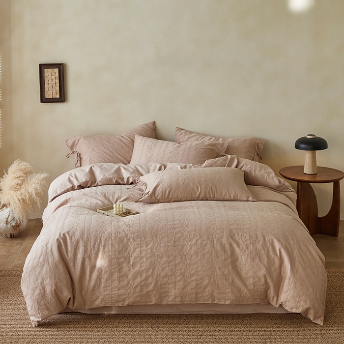 （总）简纯主义 2025新款浮雕提花全棉磨毛四件套