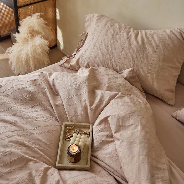 91家纺网 家纺一手货源 找家纺 （总）简纯主义 2025新款浮雕提花全棉磨毛四件套