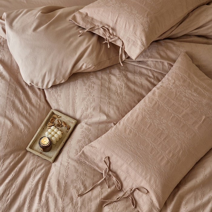 91家纺网 家纺一手货源 找家纺 （总）简纯主义 2025新款浮雕提花全棉磨毛四件套