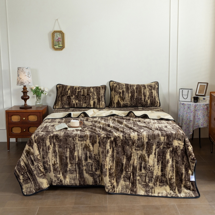 91家纺网 家纺一手货源 找家纺 库里梦家纺 2025直播网红爆款加厚兔兔绒床笠单件床笠单品床笠枕套三件套跨境床笠 印象派