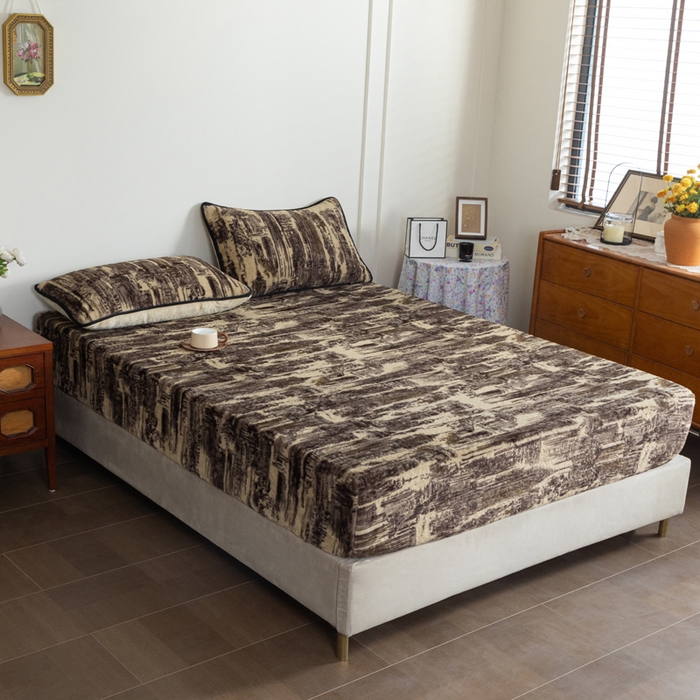 91家纺网 家纺一手货源 找家纺 库里梦家纺 2025直播网红爆款加厚兔兔绒床笠单件床笠单品床笠枕套三件套跨境床笠 印象派