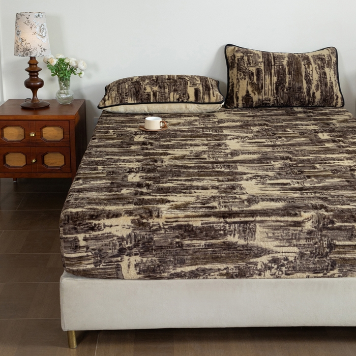 91家纺网 家纺一手货源 找家纺 库里梦家纺 2025直播网红爆款加厚兔兔绒床笠单件床笠单品床笠枕套三件套跨境床笠 印象派