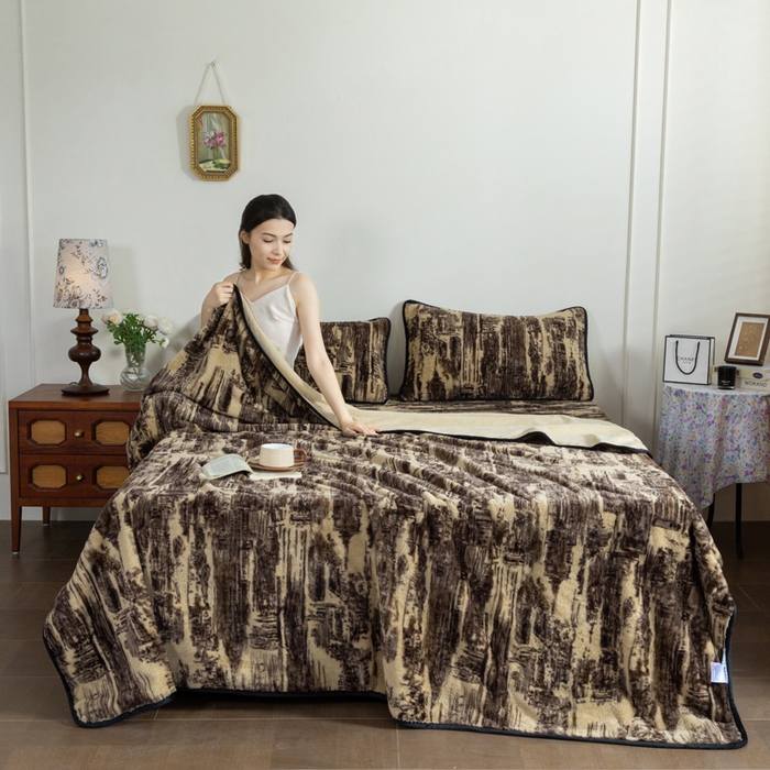 91家纺网 家纺一手货源 找家纺 库里梦家纺 2025直播网红爆款加厚兔兔绒床笠单件床笠单品床笠枕套三件套跨境床笠 印象派