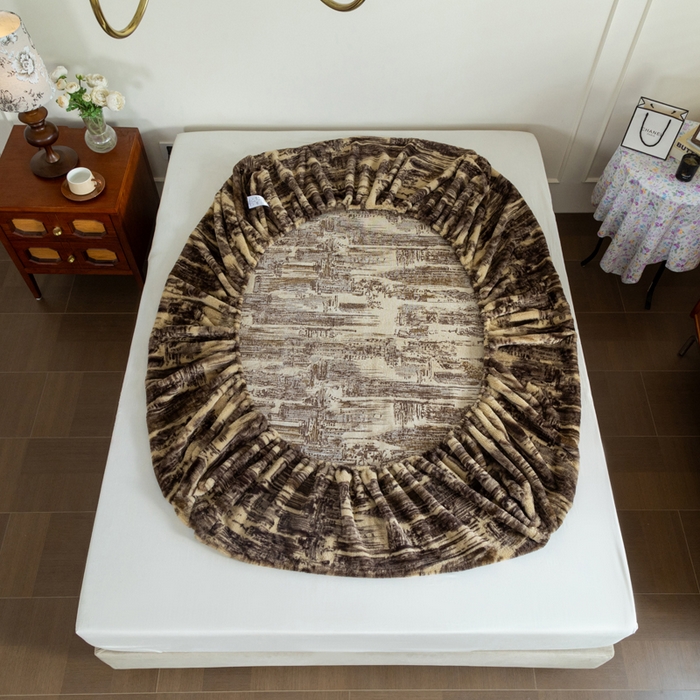 91家纺网 家纺一手货源 找家纺 库里梦家纺 2025直播网红爆款加厚兔兔绒床笠单件床笠单品床笠枕套三件套跨境床笠 印象派