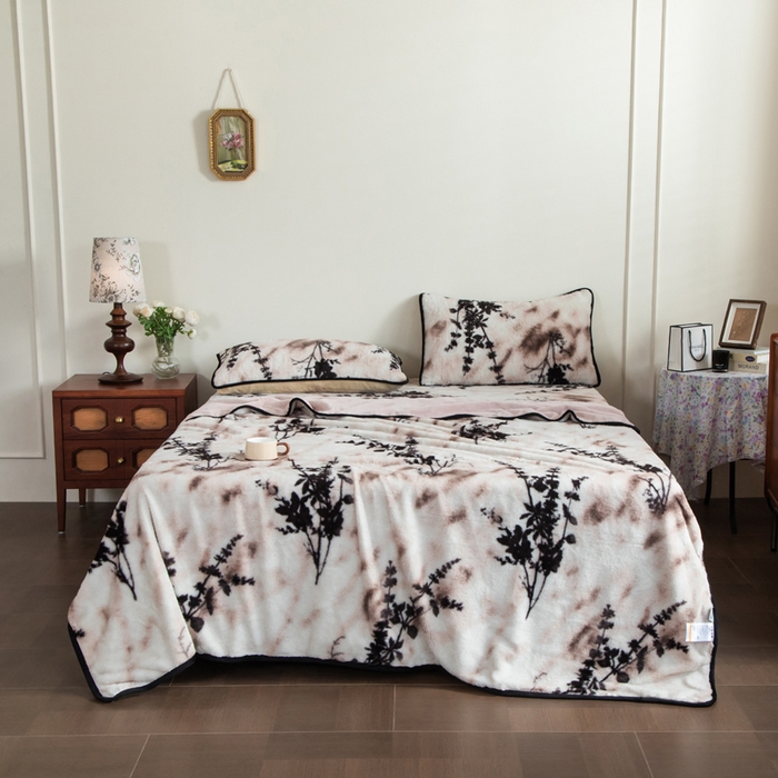 91家纺网 家纺一手货源 找家纺 库里梦家纺 2025直播网红爆款加厚兔兔绒床笠单件床笠单品床笠枕套三件套跨境床笠 诛仙草-粉