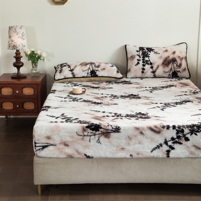 91家纺网 家纺一手货源 找家纺 库里梦家纺 2025直播网红爆款加厚兔兔绒床笠单件床笠单品床笠枕套三件套跨境床笠 诛仙草-粉