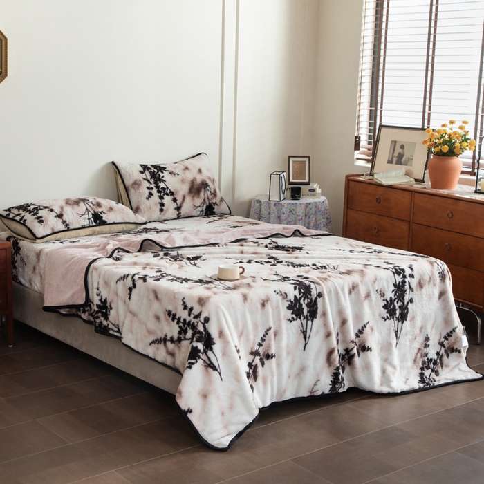 91家纺网 家纺一手货源 找家纺 库里梦家纺 2025直播网红爆款加厚兔兔绒床笠单件床笠单品床笠枕套三件套跨境床笠 诛仙草-粉