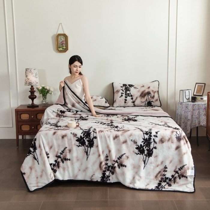 91家纺网 家纺一手货源 找家纺 库里梦家纺 2025直播网红爆款加厚兔兔绒床笠单件床笠单品床笠枕套三件套跨境床笠 诛仙草-粉