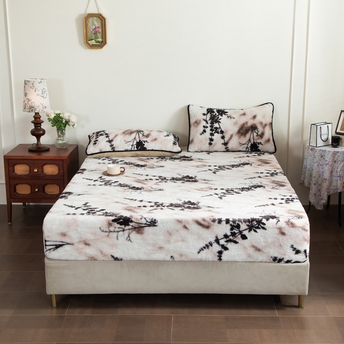 91家纺网 家纺一手货源 找家纺 库里梦家纺 2025直播网红爆款加厚兔兔绒床笠单件床笠单品床笠枕套三件套跨境床笠 诛仙草-粉