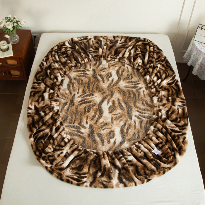 91家纺网 家纺一手货源 找家纺 库里梦家纺 2025直播网红爆款加厚兔兔绒床笠单件床笠单品床笠枕套三件套跨境床笠 虎皮纹