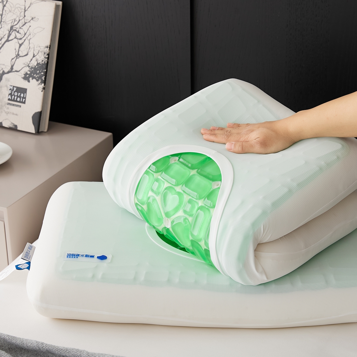 91家纺网 家纺一手货源 找家纺 （总）境月枕芯坊 2025新款冰玉喜运凝胶枕 枕头枕芯