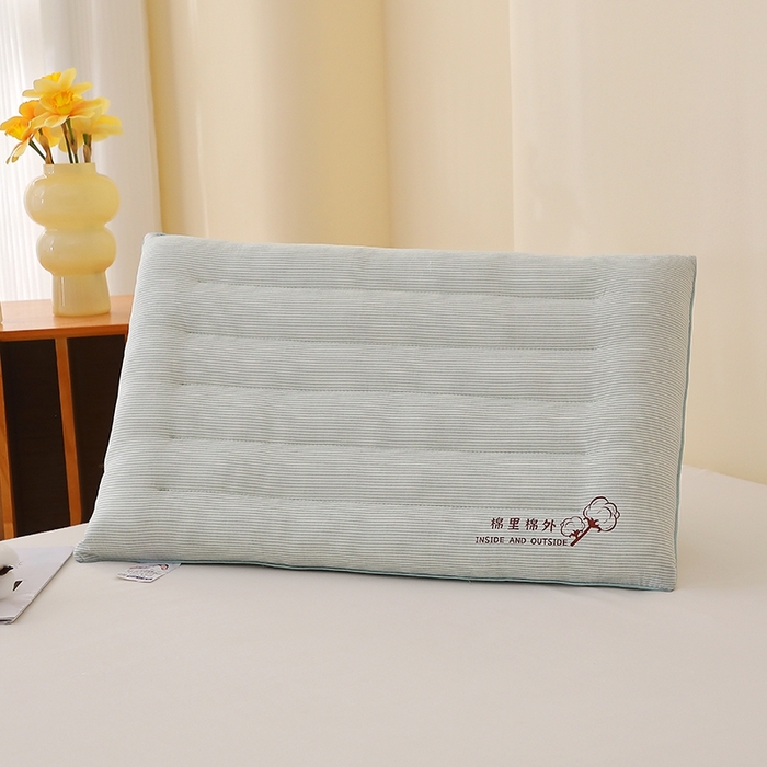 卓昌枕芯 2025新款亲肤舒适棉里棉外护颈定型枕枕头枕芯 绿