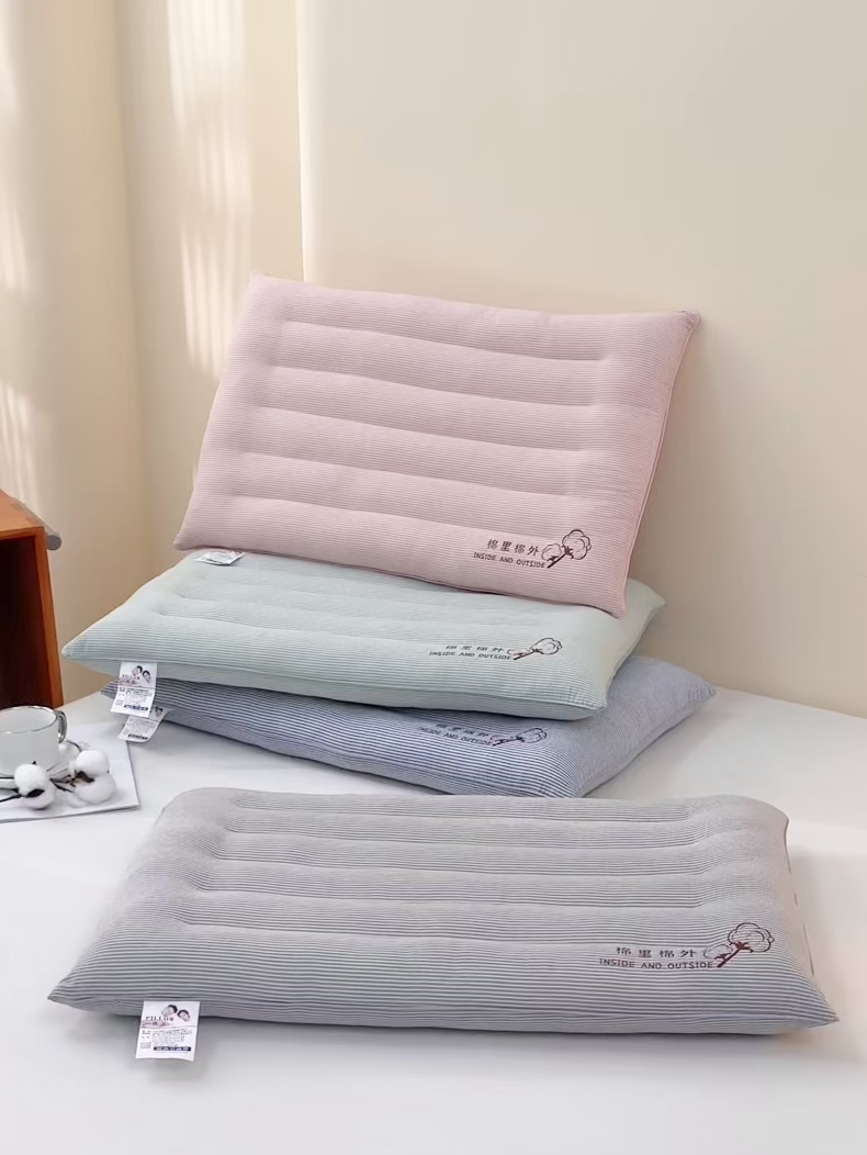 91家纺网 家纺一手货源 找家纺 卓昌枕芯 2025新款亲肤舒适棉里棉外护颈定型枕枕头枕芯 绿