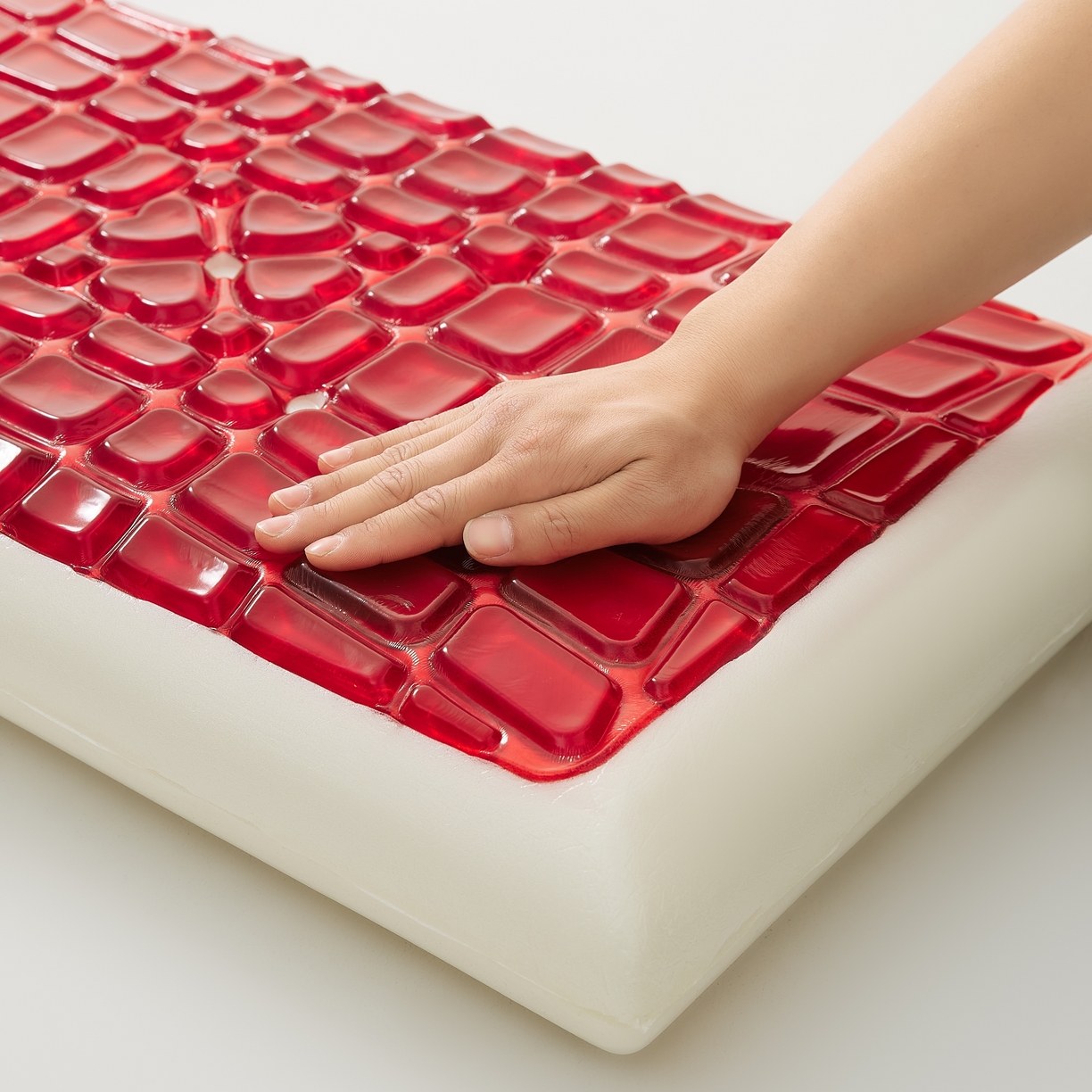 91家纺网 家纺一手货源 找家纺 境月枕芯坊 2025新款冰玉喜运凝胶枕 枕头枕芯 喜运凝胶枕