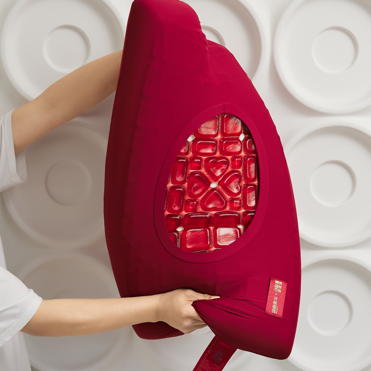 91家纺网 家纺一手货源 找家纺 境月枕芯坊 2025新款冰玉喜运凝胶枕 枕头枕芯 喜运凝胶枕