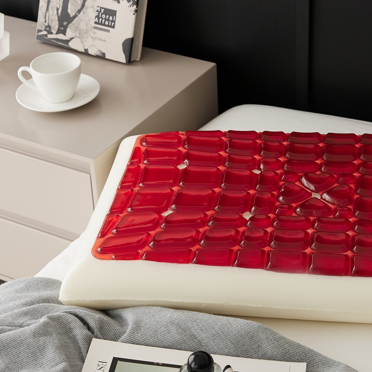 91家纺网 家纺一手货源 找家纺 境月枕芯坊 2025新款冰玉喜运凝胶枕 枕头枕芯 喜运凝胶枕