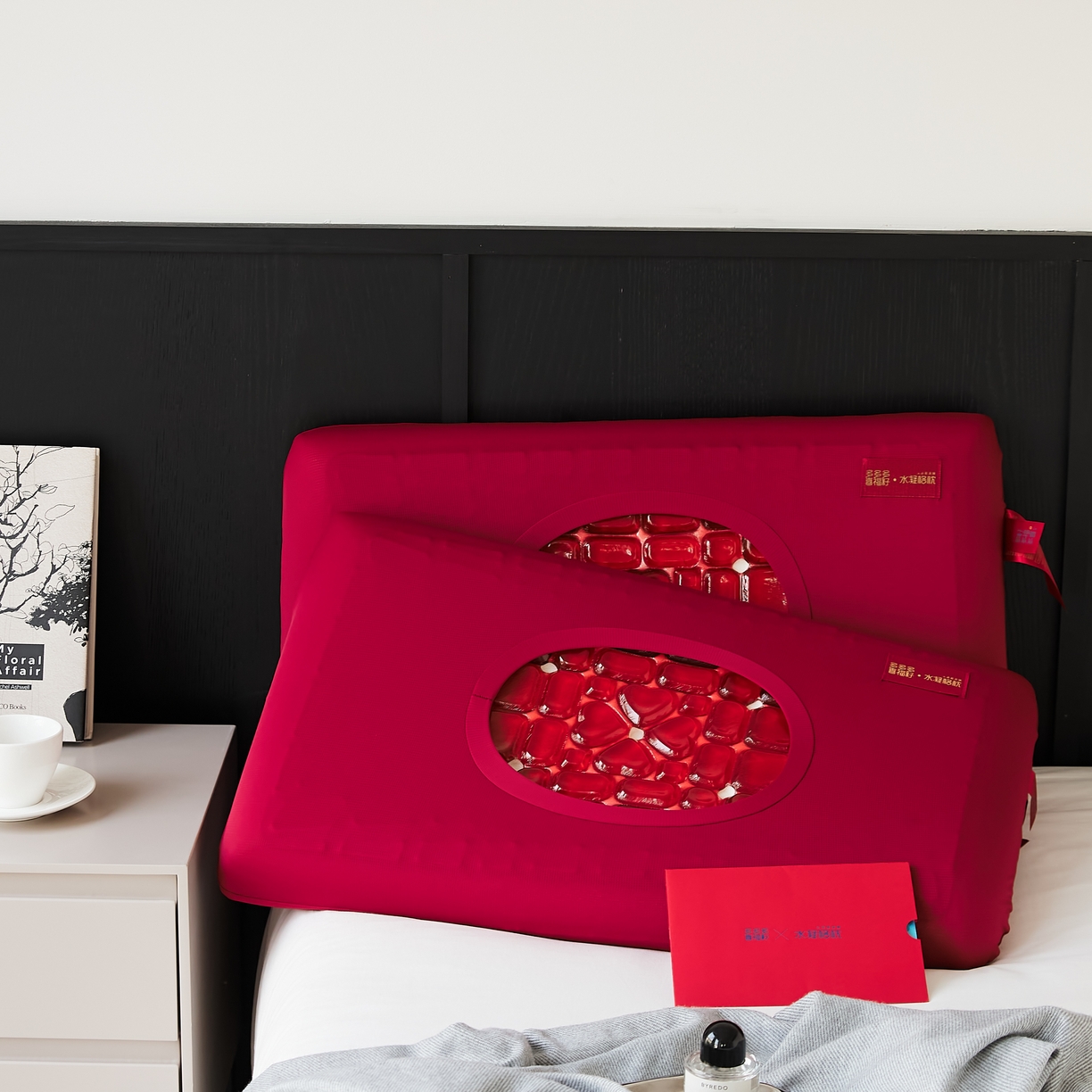 91家纺网 家纺一手货源 找家纺 境月枕芯坊 2025新款冰玉喜运凝胶枕 枕头枕芯 喜运凝胶枕