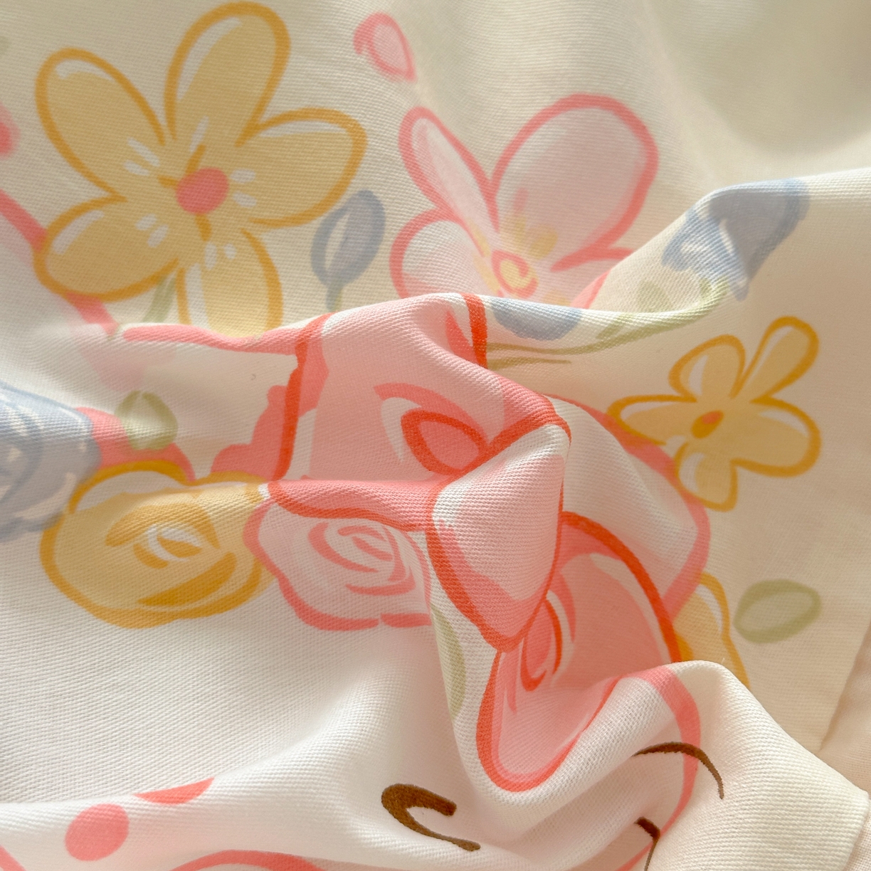 91家纺网 家纺一手货源 找家纺 （总）女子家纺 2025新款小清新全棉纯棉拼接工艺四件套