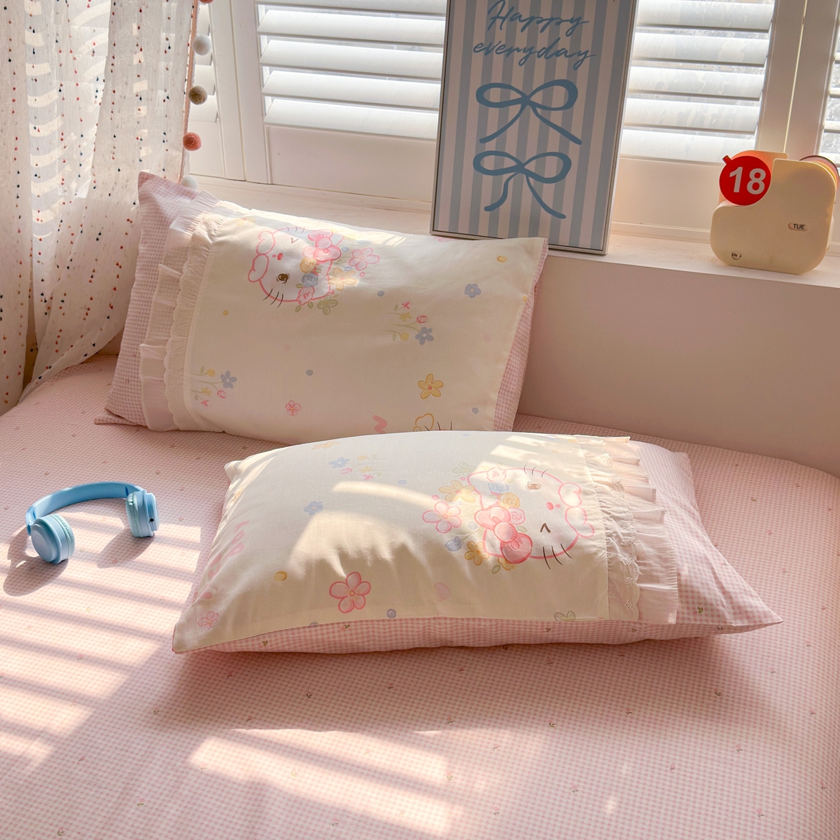 91家纺网 家纺一手货源 找家纺 （总）女子家纺 2025新款小清新全棉纯棉拼接工艺四件套