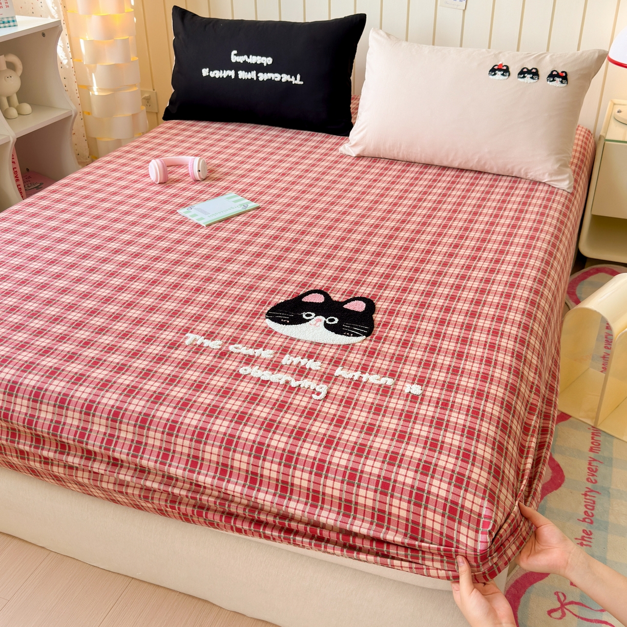 91家纺网 家纺一手货源 找家纺 （总）一霖家纺 2025新款高克重云朵棉毛巾绣床笠 小红书热推