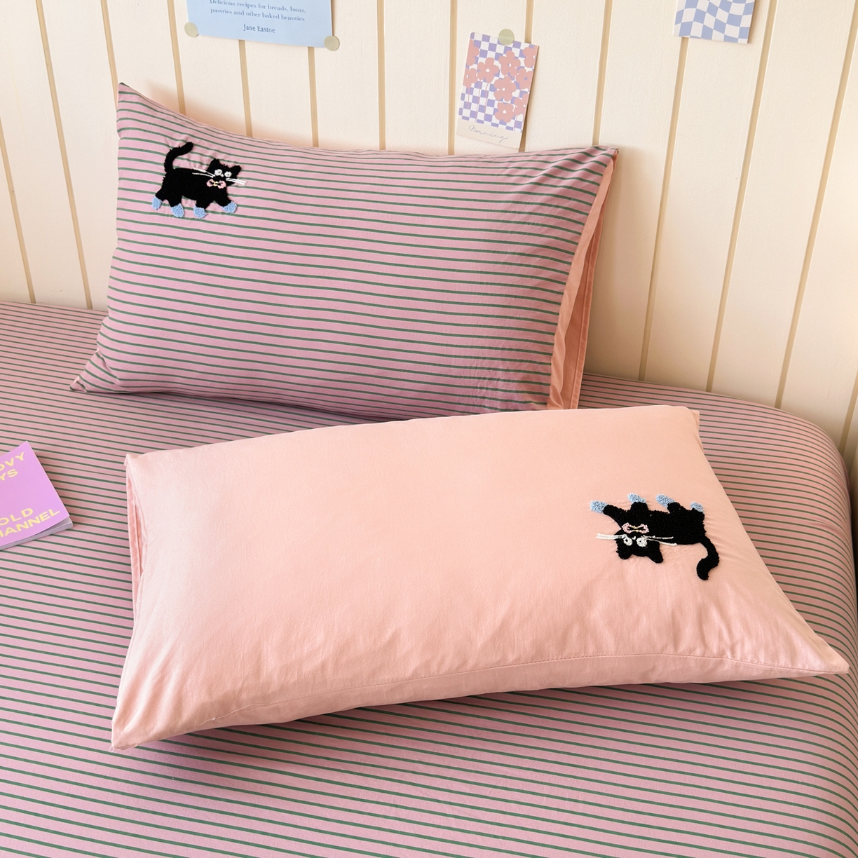 91家纺网 家纺一手货源 找家纺 一霖家纺 2025新款高克重云朵棉毛巾绣床笠 小红书热推 床笠款毛巾绣-哈基米