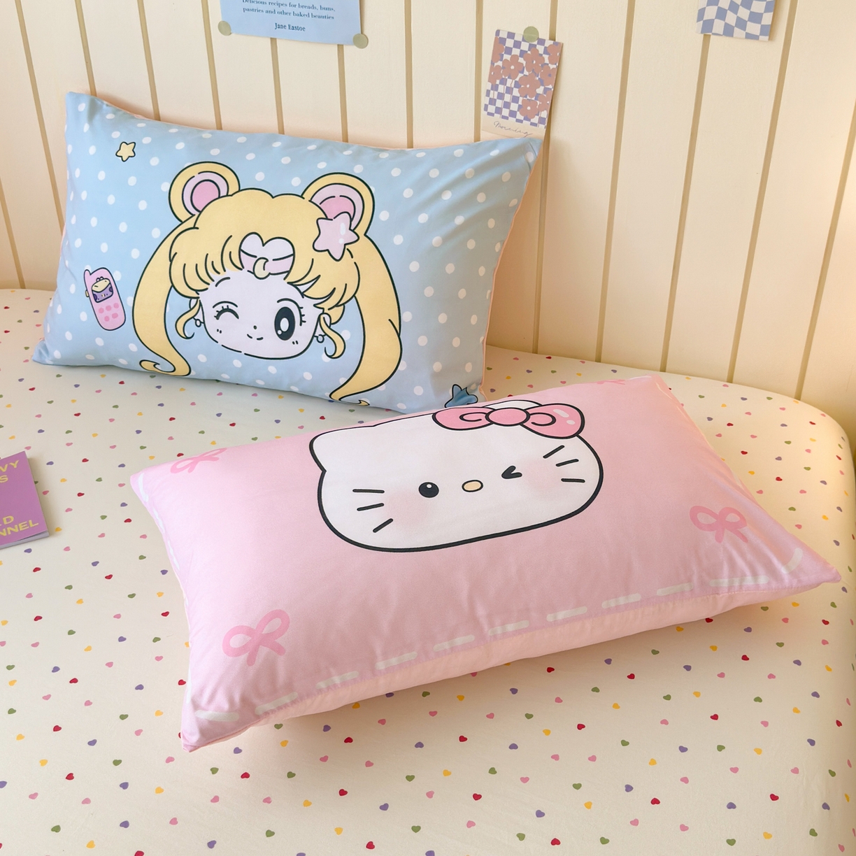 91家纺网 家纺一手货源 找家纺 一霖家纺 2025新款高克重云朵棉毛巾绣床笠 小红书热推 床笠款毛巾绣-美少女战士