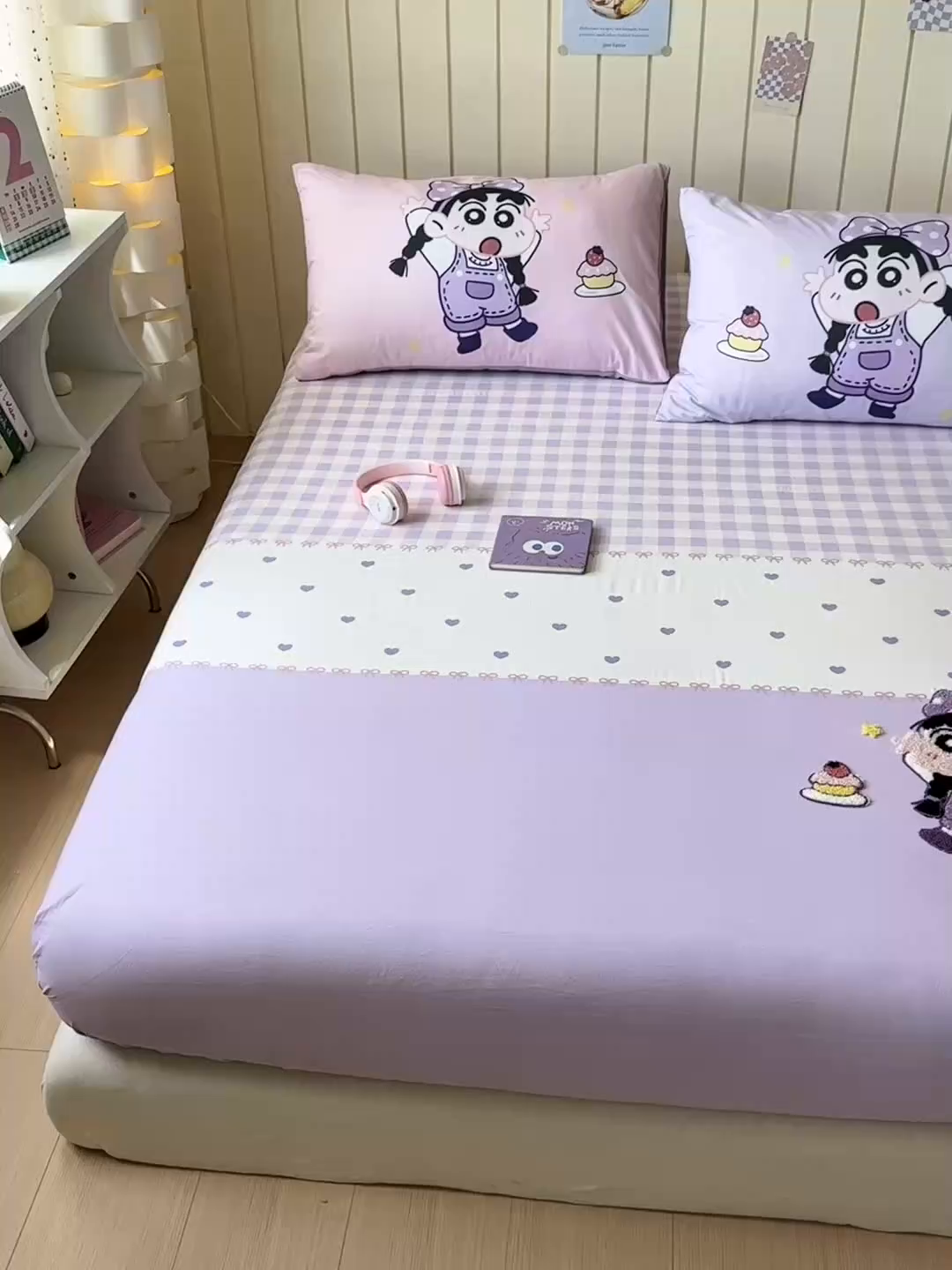 91家纺网 家纺一手货源 找家纺 一霖家纺 2025新款高克重云朵棉毛巾绣床笠 小红书热推 床笠款毛巾绣-甜品小新