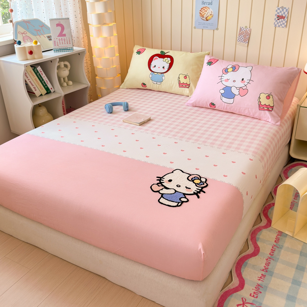 91家纺网 家纺一手货源 找家纺 一霖家纺 2025新款高克重云朵棉毛巾绣床笠 小红书热推 床笠款毛巾绣-BIUBIU猫