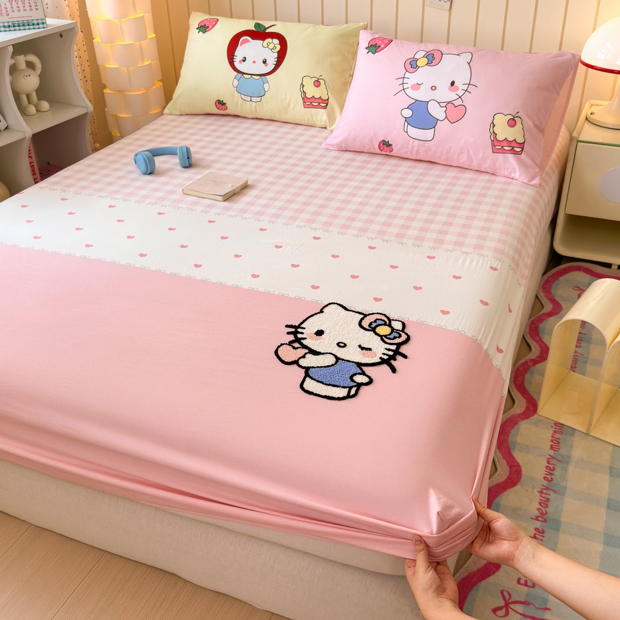 91家纺网 家纺一手货源 找家纺 一霖家纺 2025新款高克重云朵棉毛巾绣床笠 小红书热推 床笠款毛巾绣-BIUBIU猫