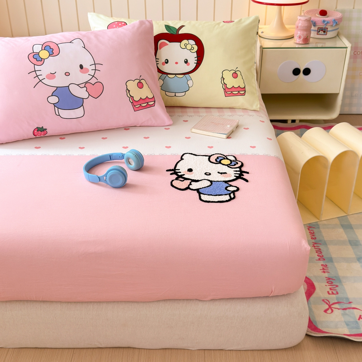 91家纺网 家纺一手货源 找家纺 一霖家纺 2025新款高克重云朵棉毛巾绣床笠 小红书热推 床笠款毛巾绣-BIUBIU猫