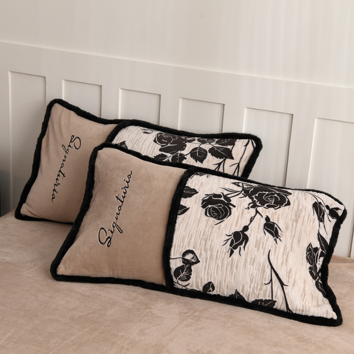 91家纺网 家纺一手货源 找家纺 （总）KA家纺 2025新款冬着色烂花兔毛边绣花款牛奶绒四件套