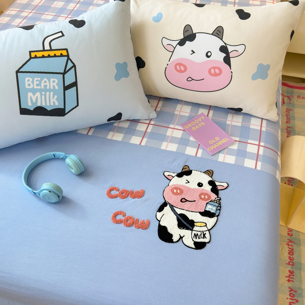 91家纺网 家纺一手货源 找家纺 （总）一霖家纺 2025新款高克重云朵棉毛巾绣床笠 小红书热推