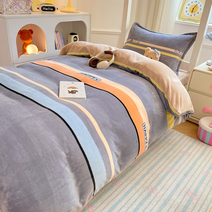 91家纺网 家纺一手货源 找家纺 锦润家纺 2025新款亲肤舒适牛奶绒三件套学生三件套上下铺三件套宿舍三件套 巴克斯