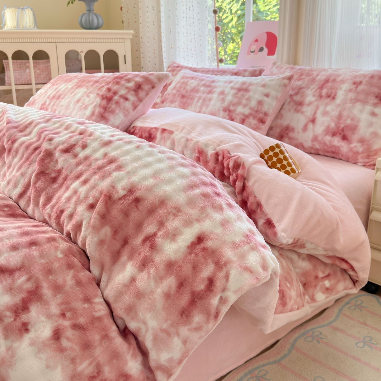 91家纺网 家纺一手货源 找家纺 （总）德比尔斯 2025新款泡泡牛奶绒四件套