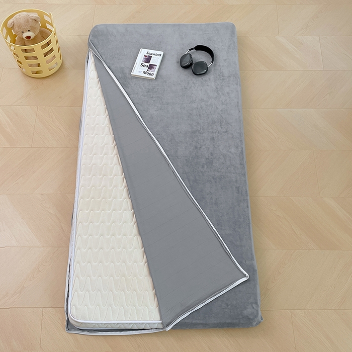 91家纺网 家纺一手货源 找家纺 锦润家纺 2025新款亲肤舒适牛奶绒三件套学生三件套上下铺三件套宿舍三件套 卡其+高级灰