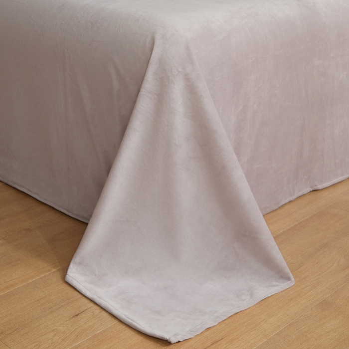 91家纺网 家纺一手货源 找家纺 ONE TWO ONE 121 【婴儿绒四件套】2025新款毛毯被子四件套单件床单被套床笠珊瑚绒牛奶绒冬被法兰绒兔毛绒滚绳款 纯色款-芋泥