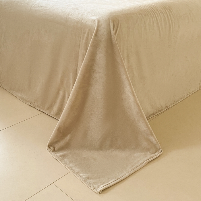 91家纺网 家纺一手货源 找家纺 ONE TWO ONE 121 【婴儿绒四件套】2025新款毛毯被子四件套单件床单被套床笠珊瑚绒牛奶绒冬被法兰绒兔毛绒滚绳款 双拼款-橘粉乳酪