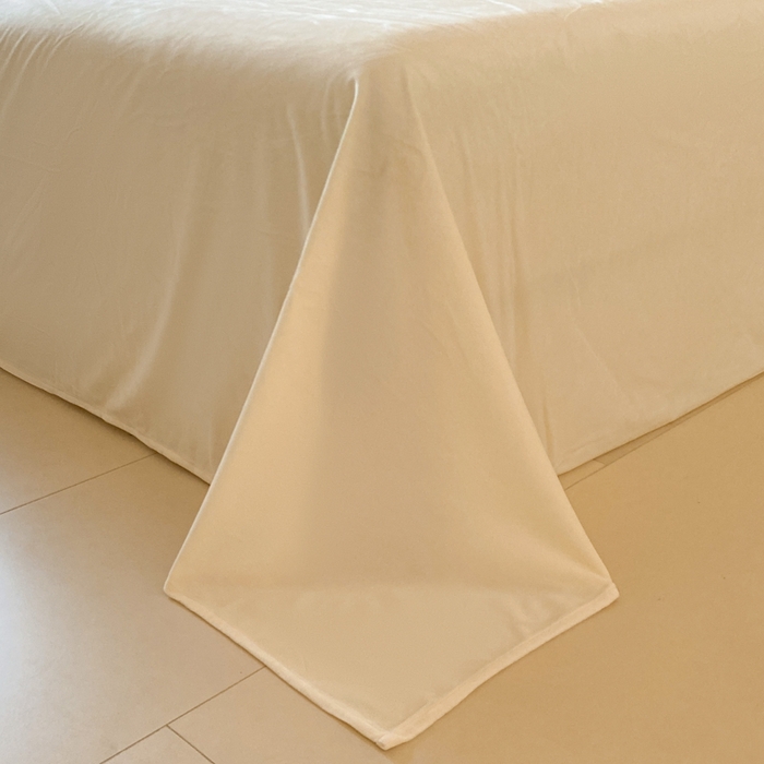 91家纺网 家纺一手货源 找家纺 ONE TWO ONE 121 【婴儿绒四件套】2025新款毛毯被子四件套单件床单被套床笠珊瑚绒牛奶绒冬被法兰绒兔毛绒滚绳款 双拼款-奶黄