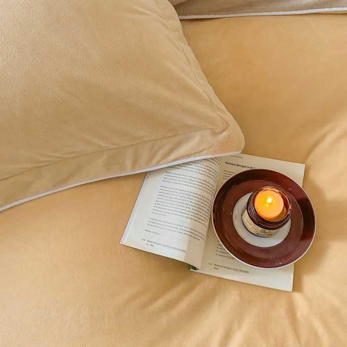 91家纺网 家纺一手货源 找家纺 ONE TWO ONE 121 【婴儿绒四件套】2025新款毛毯被子四件套单件床单被套床笠珊瑚绒牛奶绒冬被法兰绒兔毛绒滚绳款 双拼款-乳酪米咖