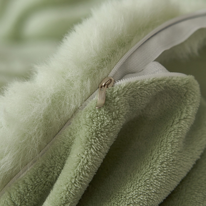 91家纺网 家纺一手货源 找家纺 眠博士 2025新款兔兔牛奶绒加厚保暖四件套 兔兔绒-泡泡绿