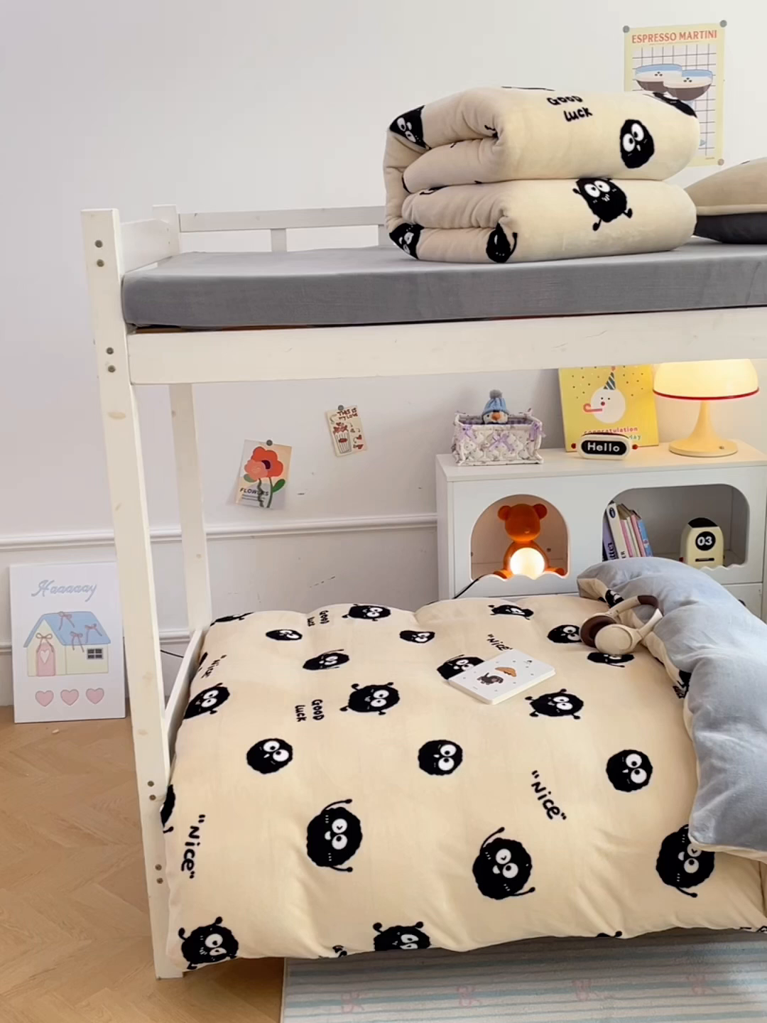 91家纺网 家纺一手货源 找家纺 锦润家纺 2025新款亲肤舒适牛奶绒三件套学生三件套上下铺三件套宿舍三件套 小煤球