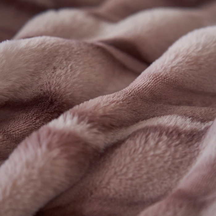 91家纺网 家纺一手货源 找家纺 眠博士 2025新款兔兔牛奶绒加厚保暖四件套 兔兔绒-条条紫咖