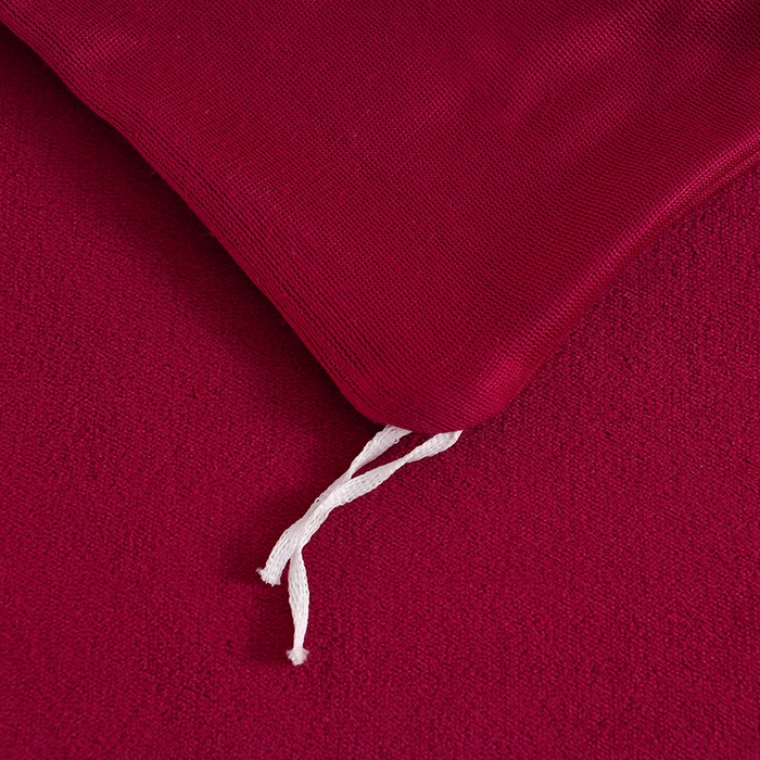 91家纺网 家纺一手货源 找家纺 居尚家纺 2025新款AB款加厚纯色牛奶绒绣花四件套枣红色