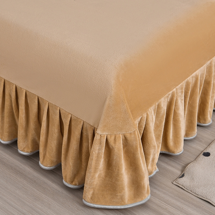 91家纺网 家纺一手货源 找家纺 居尚家纺 2025新款AB款加厚纯色牛奶绒绣花四件套驼色